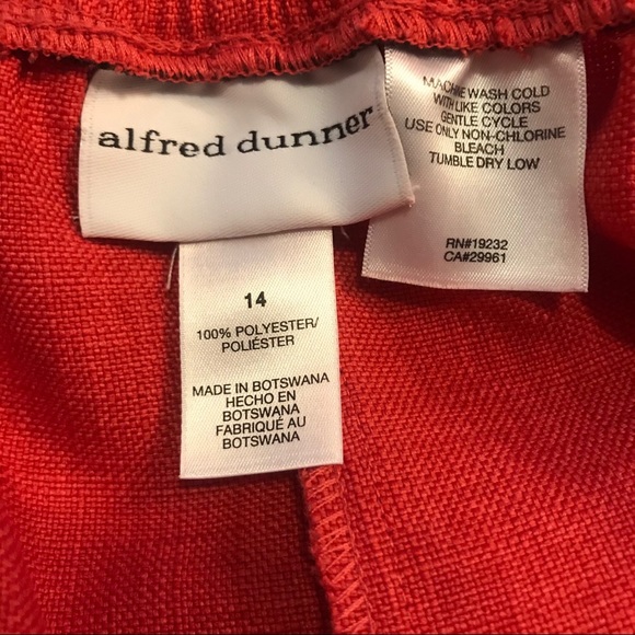 Alfred Dunner Peony Orange Pants 